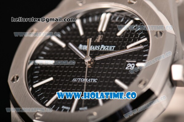 Audemars Piguet Royal Oak 41MM Miyota 9015 Automatic Full Steel with Black Dial and White Stick Markers - Click Image to Close
